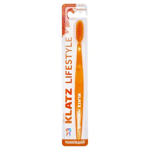 Клатц Щетка зубная для взрослых средняя, цвет оранжевый, 1 шт (Klatz, Lifestyle)