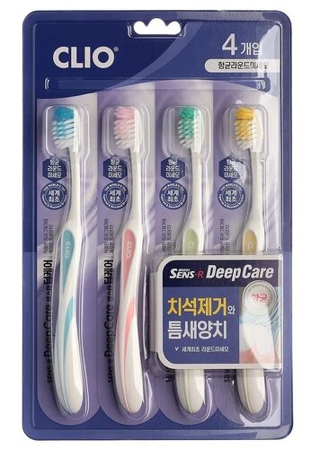 Набор зубных щеток с мягкой щетиной Sens-R Deep care, 4шт ()