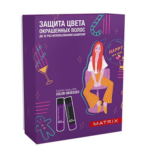 Матрикс Подарочный Набор Color Obsessed Шампунь для окрашенных волос, 300 мл + Кондиционер для окрашенных волос, 300 мл (Matrix, Total results, Color Obsessed)