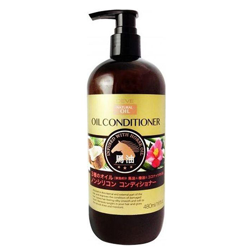 Кумано Косметикс Кондиционер для сухих волос с 3 маслами Deve Infused With Horse Oil Conditioner (лошадиное, кокосовое и масло камелии), 480 мл (Kumano Cosmetics, Кондиционеры для волос)