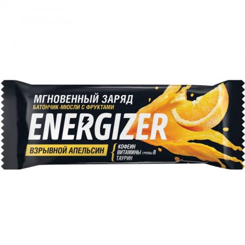 Батончик-мюсли &quot;Energizer&quot; с фруктами Взрывной апельсин, 40 г (Леовит, ENERGIZER)