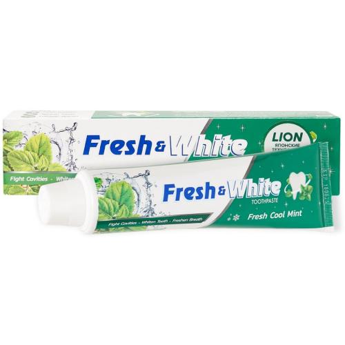 Лион Тайланд Зубная паста для защиты от кариеса &quot;Прохладная мята&quot;, 160 г (Lion Thailand, Fresh & White)