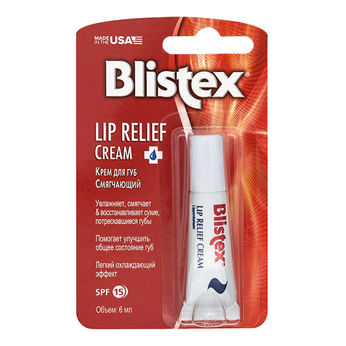 Блистекс Крем для губ смягчающий Lip Relief Cream SPF 15, 6 мл (Blistex, Уход за губами)