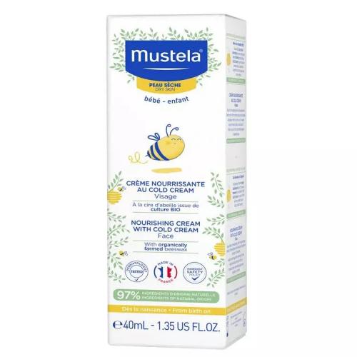 Мустела Питательный крем для лица с кольд-кремом, 40 мл (Mustela, Bebe - защита кожи), фото-5