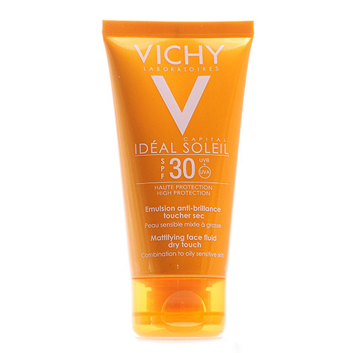 Виши Солнцезащитная матирующая эмульсия Dry Touch для жирной кожи лица SPF 30, 50 мл (Vichy, Ideal Soleil)