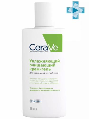 ЦераВе Увлажняющий очищающий крем-гель с церамидами для нормальной и сухой кожи лица и тела, 88 мл (CeraVe, Очищение кожи)