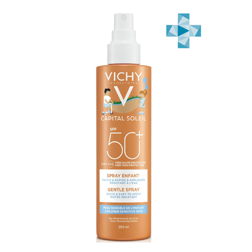 Виши Детский солнцезащитный спрей для лица и тела SPF 50+, 200 мл (Vichy, Capital Soleil), фото-2