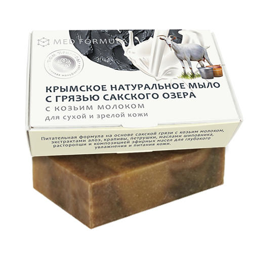 ДОМ ПРИРОДЫ мыло на основе грязи Сакского озера НА КОЗЬЕМ МОЛОКЕ, 100 г ()