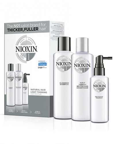 Ниоксин Подарочный набор Система 1 (Шампунь, 150 мл + Кондиционер, 150 мл + Маска, 50 мл) (Nioxin, 3D система ухода, System 1)