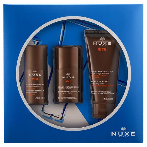 Нюкс Подарочный набор Nuxe Men (Увлажняющий гель для лица для мужчин, 50 мл + Шариковый дезодорант, 50 мл + Гель для душа, 100 мл) (Nuxe, Men)