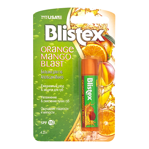 Блистекс Бальзам для губ &quot;Апельсин Манго&quot; Orange Mango Blast SPF 15, 4,25 г (Blistex, Уход за губами)