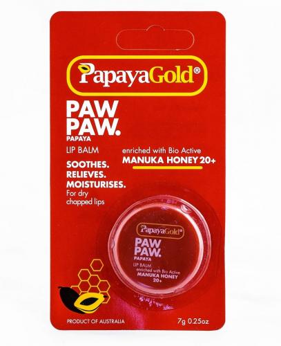 Папайя Голд Увлажняющий бальзам для кожи губ с медом Манука, 7 г (Papaya Gold, )