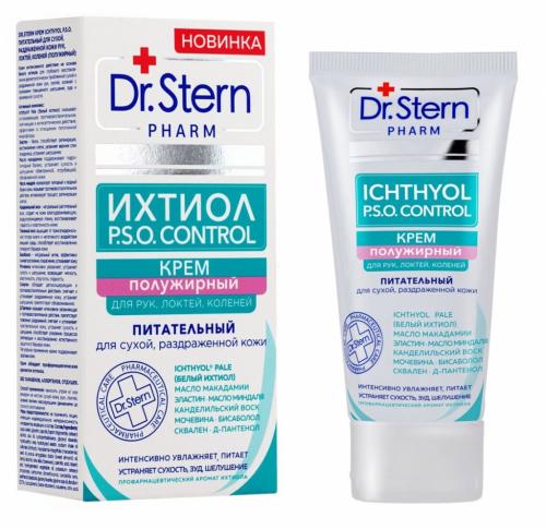 Dr.Stern Крем Ichthyol P.S.O. питательный для сухой, раздраженной кожи рук, локтей, коленей (полужирный), 50мл ()
