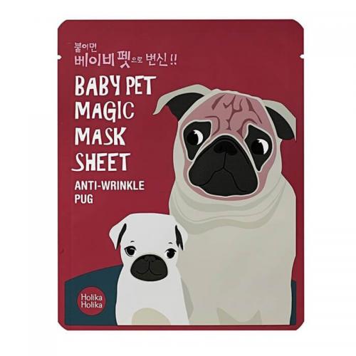 Холика Холика Тканевая маска-мордочка против морщинок &quot;Мопс&quot; Magic Mask Sheet Anti-wrinkle Pug, 22 мл (Holika Holika, Baby Pet)