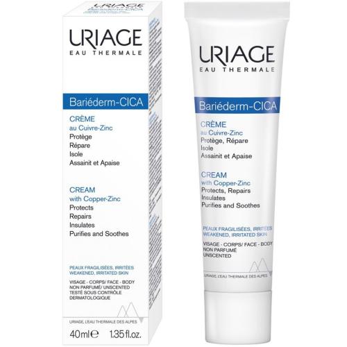 Урьяж Барьедерм восстанавливающий цика-крем с Cu-Zn, 40 мл (Uriage, Bariederm)
