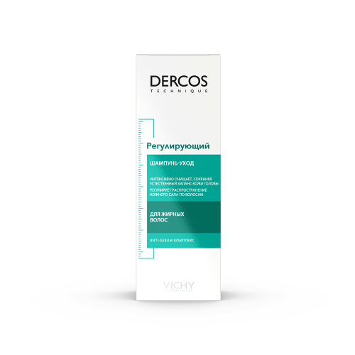 Виши Регулирующий шампунь-уход для жирной кожи головы, 200 мл (Vichy, Dercos), фото-2