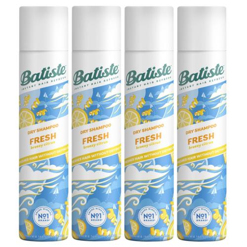 Батист Сухой шампунь для волос Fresh с ароматом свежести, 4 х 200 мл (Batiste, Fragrance)