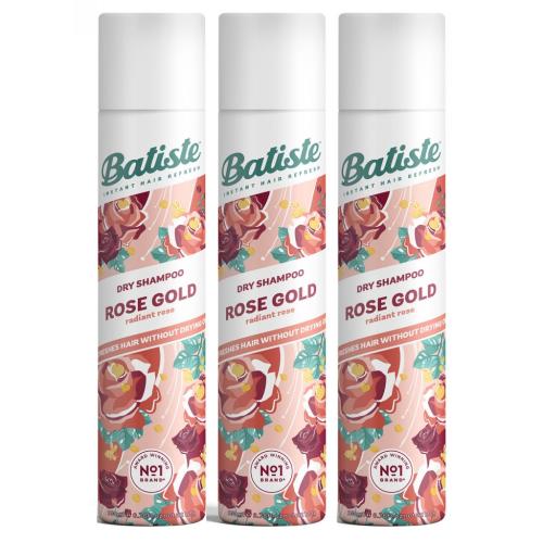 Батист Сухой шампунь для волос Rose Gold с ароматом розы, 3 х 200 мл (Batiste, Fragrance)