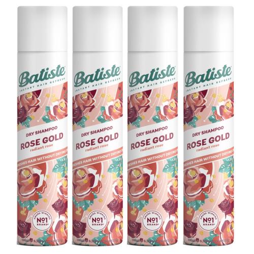 Батист Сухой шампунь для волос Rose Gold с ароматом розы, 4 х 200 мл (Batiste, Fragrance)