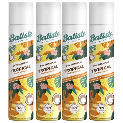 Батист Комплект Tropical Сухой шампунь, 4 шт х 200 мл (Batiste, Fragrance)