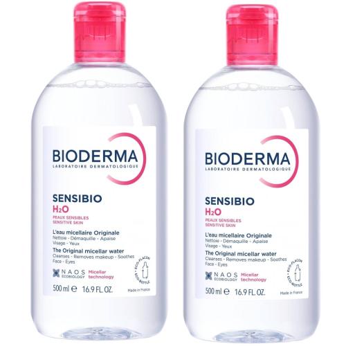 Биодерма Набор Сенсибио Н2О Мицеллярная вода для чувствительной кожи, 2х500 мл (Bioderma, Sensibio)