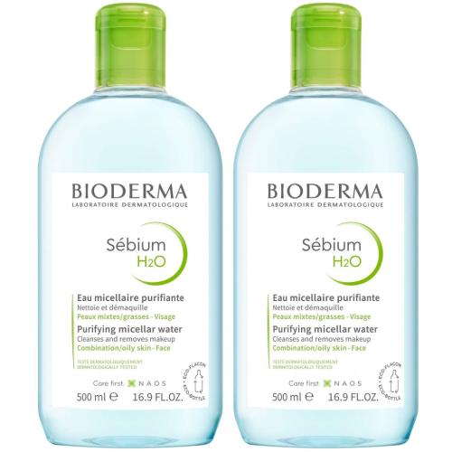 Биодерма Комплект Очищающая мицеллярная вода Sebium H20, 2*500 мл (Bioderma, Sebium)