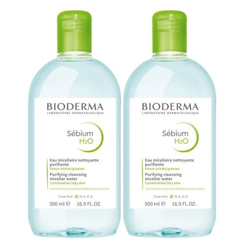 Биодерма Комплект Очищающая мицеллярная вода Sebium H20, 2*500 мл (Bioderma, Sebium)