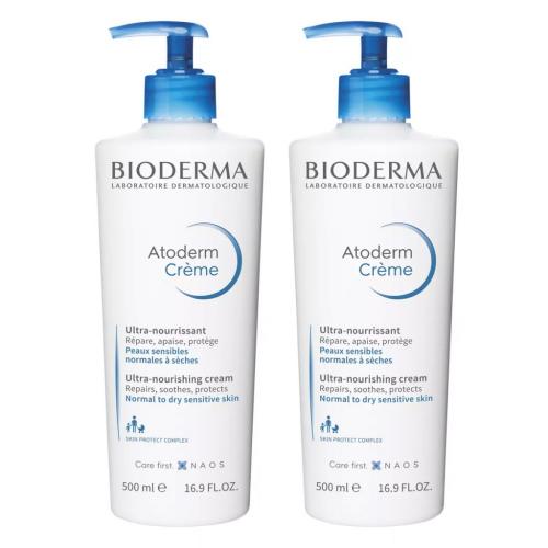 Биодерма Питательный увлажняющий крем для лица и тела, 2 х 500 мл (Bioderma, Atoderm)