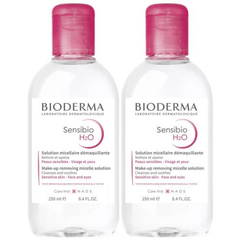 Биодерма Комплект Сенсибио Н2О Мицеллярная вода для чувствительной кожи, 2*250 мл (Bioderma, Sensibio)