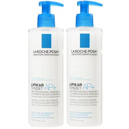 Ля Рош Позе Комплект Очищающий гель-крем Syndet AP+, 2*400 мл (La Roche-Posay, Lipikar)