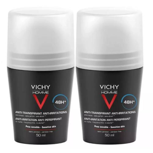Виши Комплект Дезодорант для чувствительной кожи, 2 х 50 мл (Vichy, Vichy Homme)