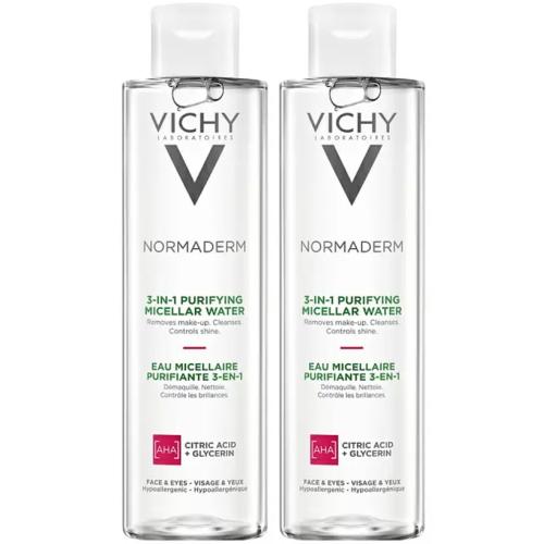 Виши Комплект Нормадерм Мицеллярный лосьон, 2х200 мл (Vichy, Normaderm)