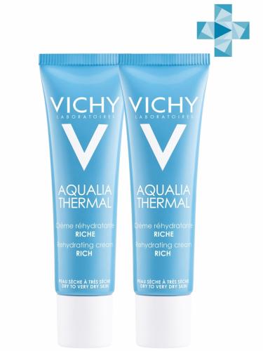 Виши Комплект Aqualia Thermal Riche Насыщенный крем для сухой и очень сухой кожи, 2*30 мл (Vichy, Aqualia Thermal)