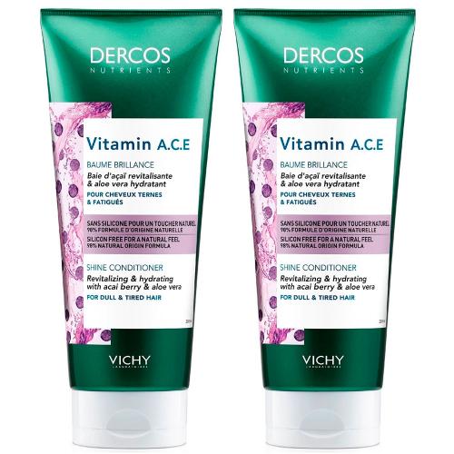 Виши Комплект Vitamin Кондиционер для блеска волос Dercos Nutrients, 2*200 мл (Vichy, Dercos Nutrients)