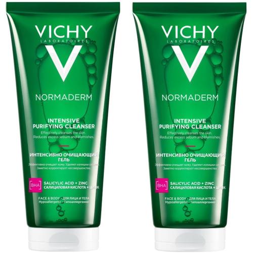 Виши Интенсивно очищающий гель для проблемной кожи, 2 х 200 мл (Vichy, Normaderm)