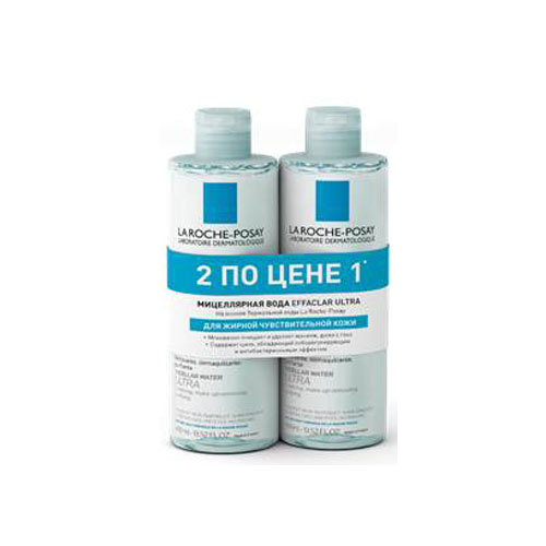 Ля Рош Позе Набор Эфаклар: Мицеллярная вода ULTRA 400 мл х 2 шт. (La Roche-Posay, Effaclar)