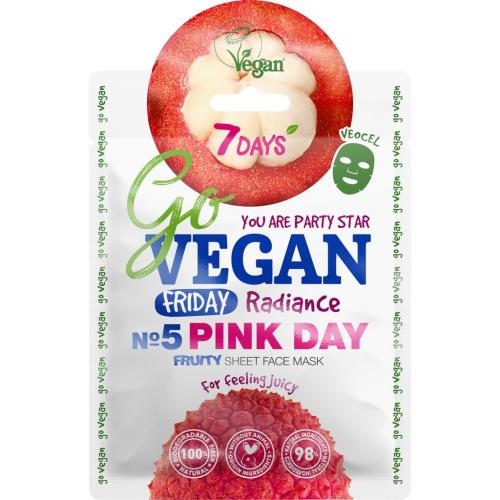 Тканевая fruity маска для лица Friday Pink Day, 25 г (Go Vegan)