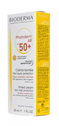 Биодерма Фотодерм AR Солнцезащитный крем с тоном для кожи с покраснениями SPF 50, 30 мл (Bioderma, Photoderm), фото-3