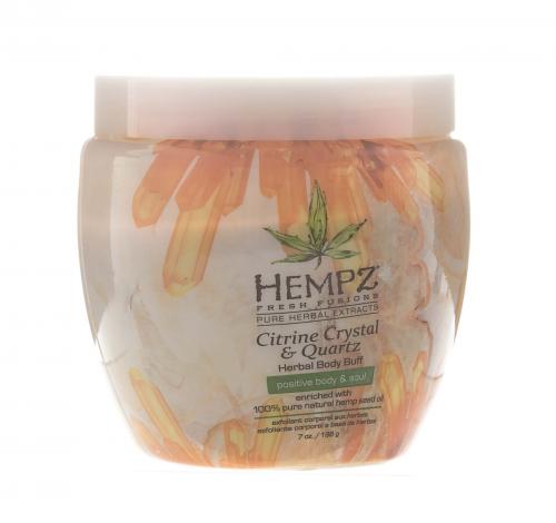 Хемпз Скраб для тела с мерцающим эффектом Желтый Кварц Citrine Crystal &amp; Quartz Herbal Body Buff, 198 г (Hempz, Желтый кварц), фото-2