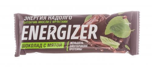 Батончик-мюсли &quot;Energizer&quot; с фруктами Шоколад с мятой, 40 г (Леовит, ENERGIZER), фото-2