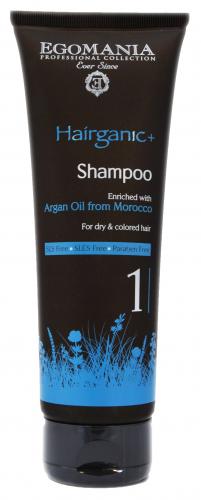 Шампунь с маслом арганы для сухих и окрашенных волос 250 мл (Hairganic+, Argan Oil), фото-2