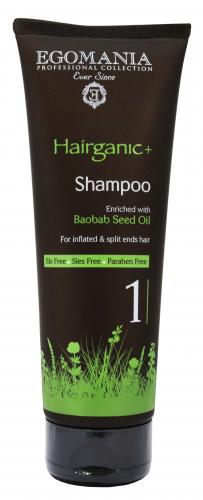 Шампунь с маслом баобаба для непослушных и секущихся волос 250 мл (Hairganic+, Baobab Seed Oil), фото-2