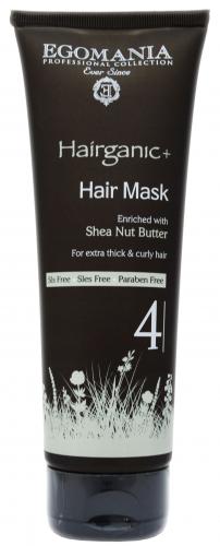 Маска с маслом ши для густых, вьющихся волос 250 мл (Hairganic+, Shea Nut Butte), фото-2