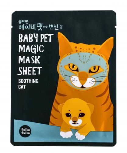 Холика Холика Тканевая маска-мордочка смягчающая &quot;Кошка&quot; Magic Mask Sheet Soothing Cat, 22 мл (Holika Holika, Baby Pet), фото-2