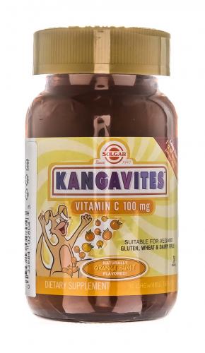Солгар Кангавитес с витамином C для детей со вкусом апельсина, 90 таблеток (Solgar, Витамины), фото-7
