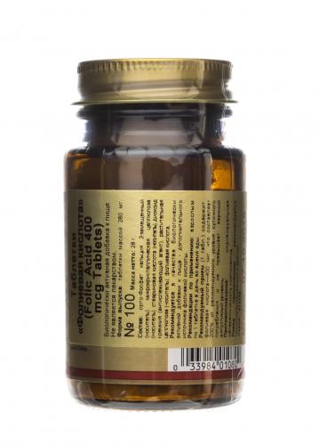 Солгар Фолиевая кислота, 100 таблеток (Solgar, Витамины), фото-8