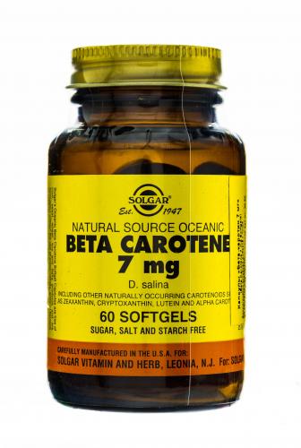 Солгар Бета-каротин 7 мг в капсулах, 60 шт. (Solgar, Витамины), фото-2