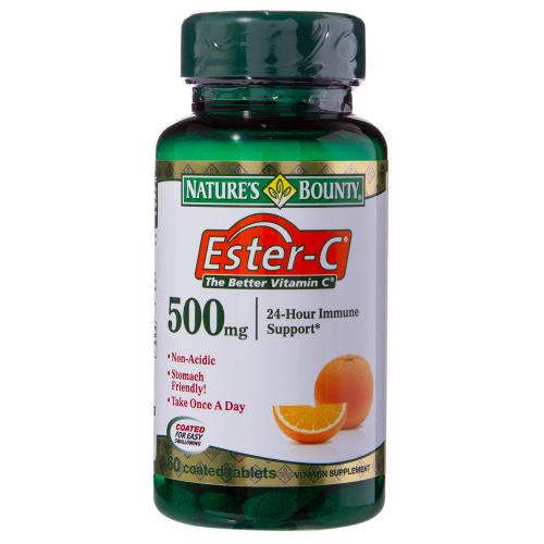 Нэйчес Баунти Эстер-С, 500 мг в таблетках, 60 шт. (Nature's Bounty, Витамины)
