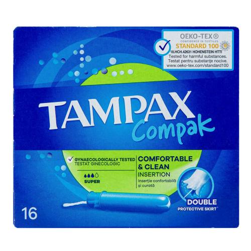 Тампакс Компак Тампоны с аппликатором супер, 16 шт (Tampax, ), фото-2