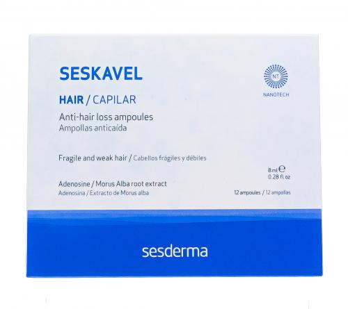 Сесдерма Средство в ампулах от выпадения волос, 12 шт. по 8 мл (Sesderma, Seskavel), фото-2